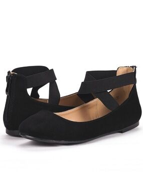 DREAM PAIRS
Elastic Closed Toe Flats with Ankle Strap